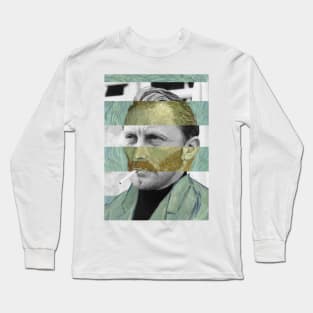 Self Portrait by Vincent Van Gogh and Kirk Douglas Long Sleeve T-Shirt